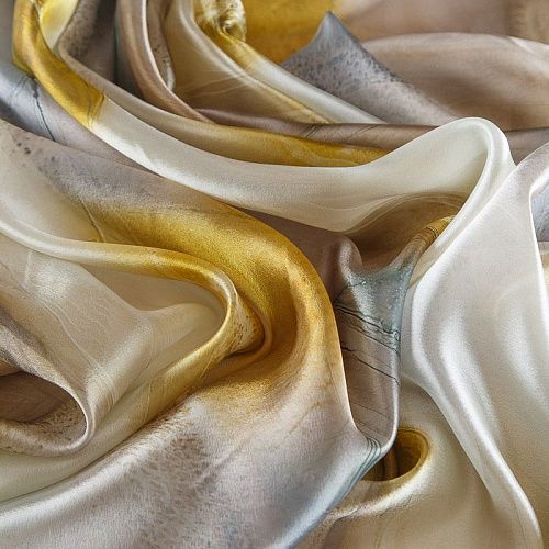 Шифон 068-17457 экрю принтованный