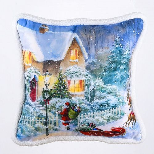 Наволочка принт декоративная на молнии 46х46 см 521935