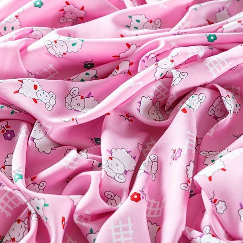 Штапель 069-08253 розовый принтованный