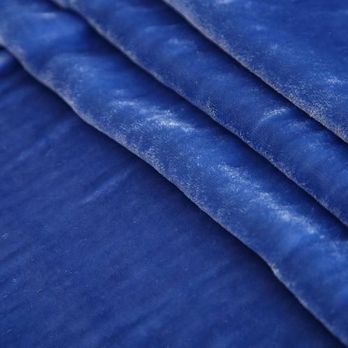 Бархат шелковый 002-17716 сине-голубой однотонный