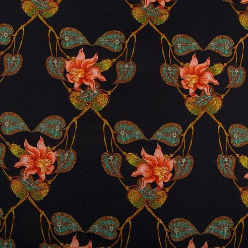 Вискоза 009-16550 черный принтованный