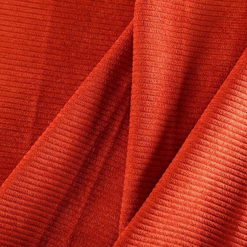 Вельвет 008-06502 красно-терракотовый однотонный
