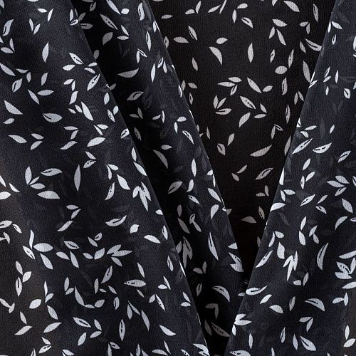 Креп-шифон 027-01445 черный принтованный