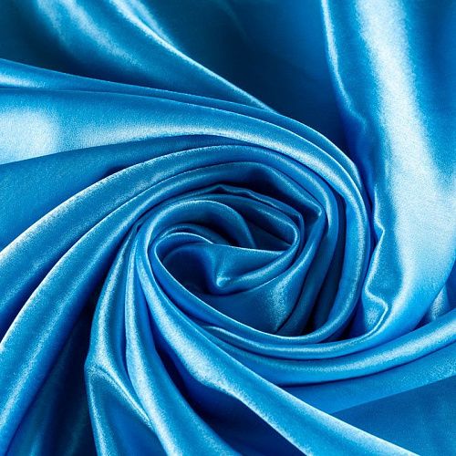 Креп-сатин К33-912 голубой однотонный