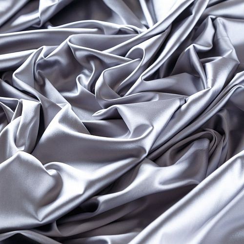 Сатин стрейч 001-09754 светло-серый однотонный