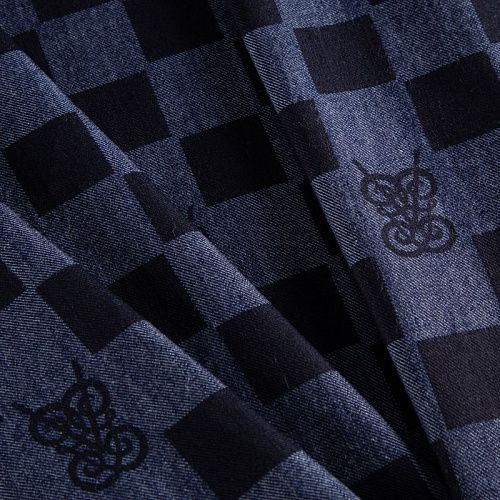 Джинс стрейч 015-20390 синий принтованный