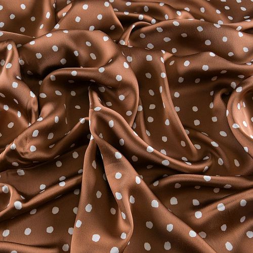 Креп-атлас 001-11923 карамельный принтованный