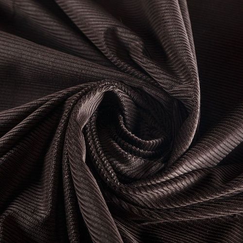 Вельвет 008-05855 горький шоколад однотонный