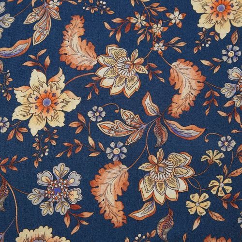 Вискоза 009-12325 темно-синий принтованный