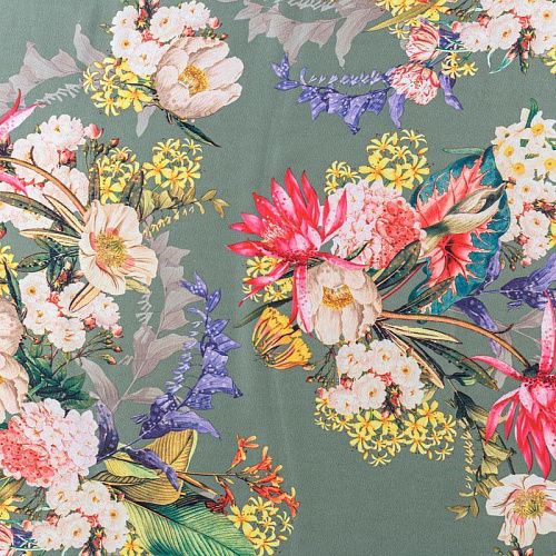 Креп 026-08368 шалфейный принтованный