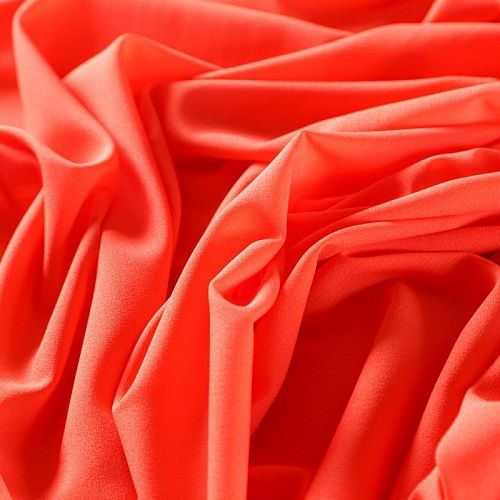 Крепдешин синтетический 029-07352 оранжево-красный однотонный