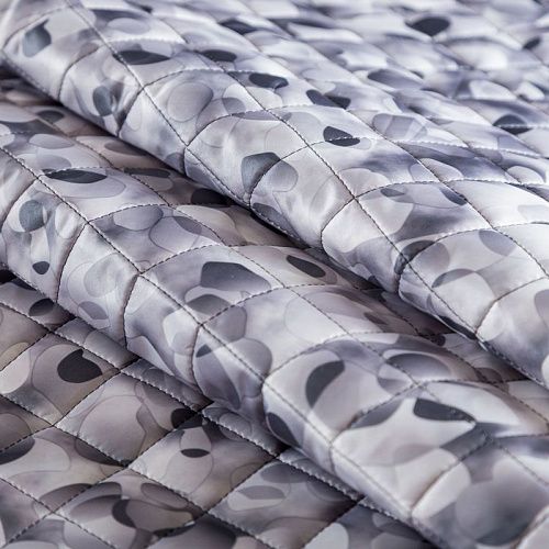 Ткань курточная 033-03814 серый принтованный