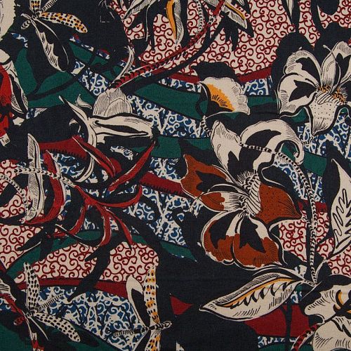 Штапель 069-16214 черный принтованный