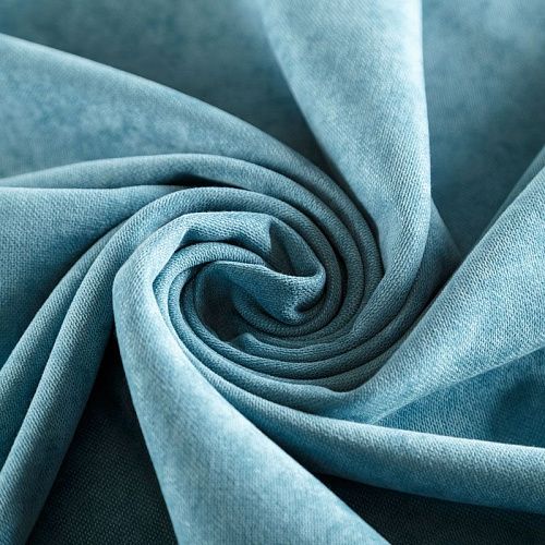 Ткань портьерная канвас 14-02-05036 бирюзовый однотонный