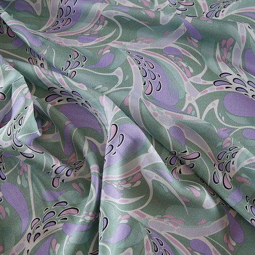 Штапель 069-17430 шалфейный принтованный