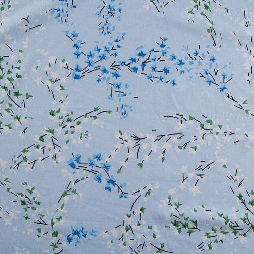 Вискоза "Лоренцо" стрейч 036-17681 светло-голубой принтованный