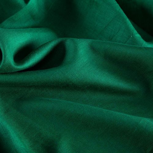 Лен натуральный премиум 035-19895 зеленый однотонный