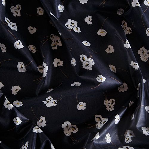 Сатин 063-15078 черный принтованный