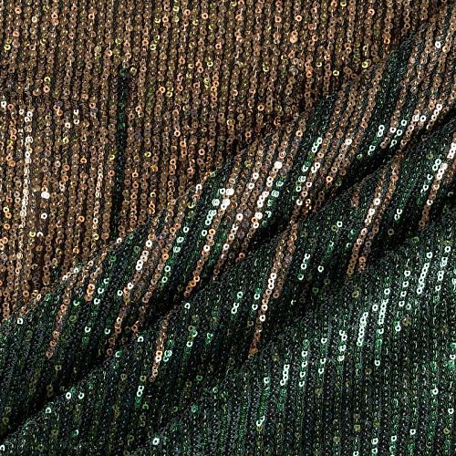 Ткань с пайетками К33-529 изумрудно-золотой