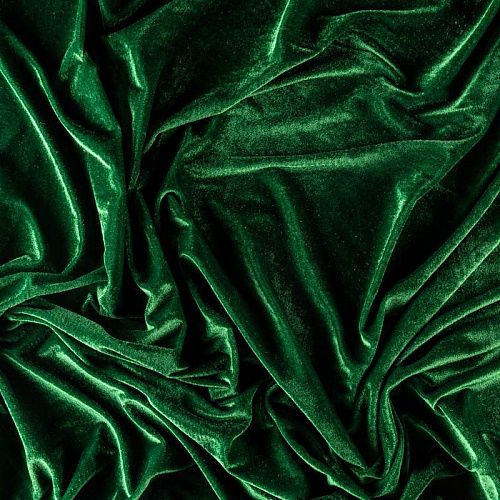 Бархат стрейч К33-777 изумрудно-зеленый однотонный