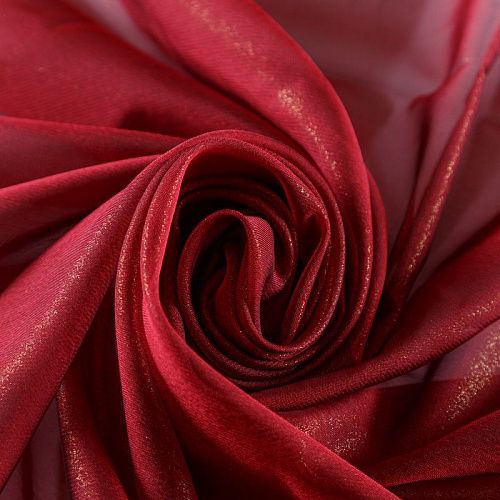 Шифон с напылением 068-09636 бордовый однотонный