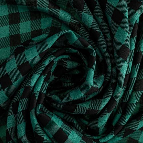 Штапель К33-093 темно-зеленый принтованный