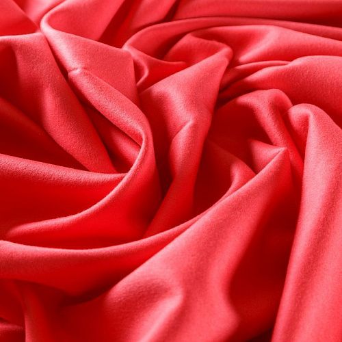 Кашемир 022-09395 кораллово-красный однотонный