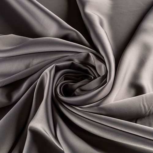 Креп-сатин К33-577 серо-бежевый однотонный