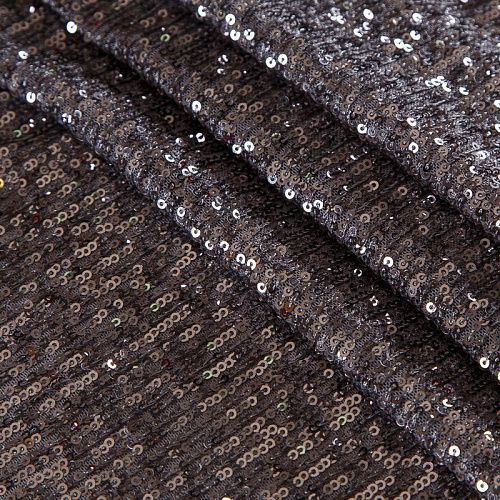 Пайетки на сетке 055-19068 дымчато-серый