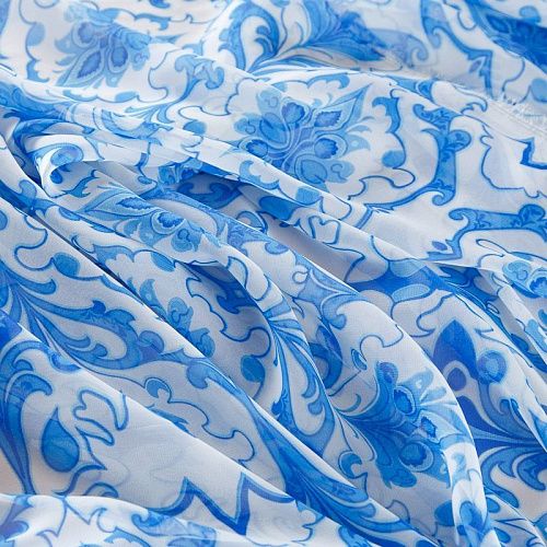 Шифон 068-17688 белый принтованный