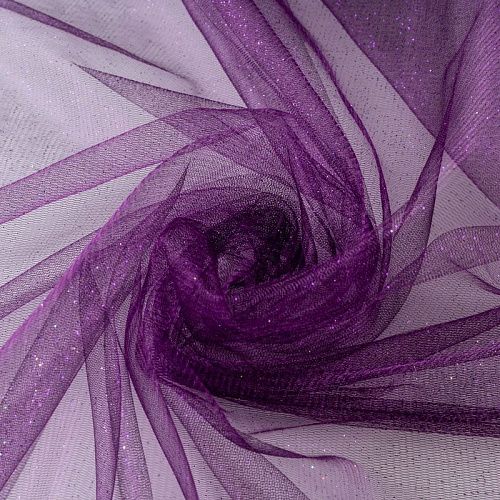 Фатин с напылением К33-980 пурпурный однотонный