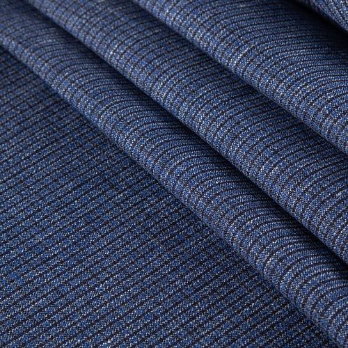 Лен натуральный 035-20289 синий принтованный