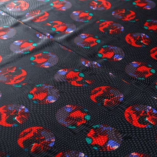 Шелк натуральный К18-057 черный принтованный