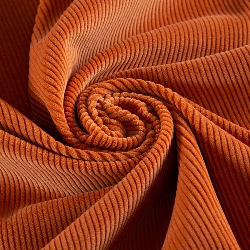 Вельвет стрейч 008-20015 хурма однотонный