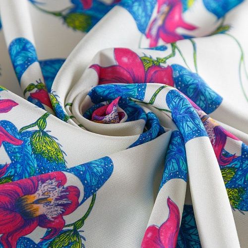 Вискоза 009-16549 белый принтованный