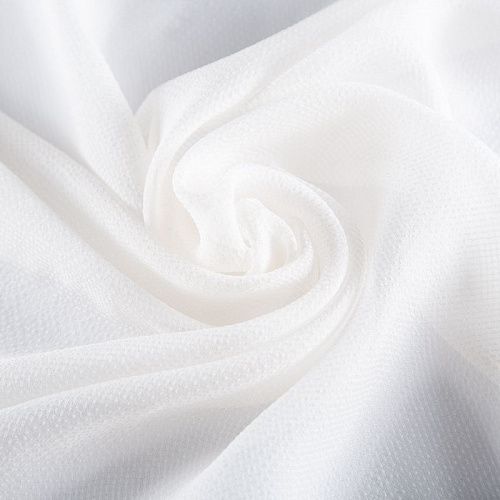 Шифон шелковый 068-20297 молочный однотонный