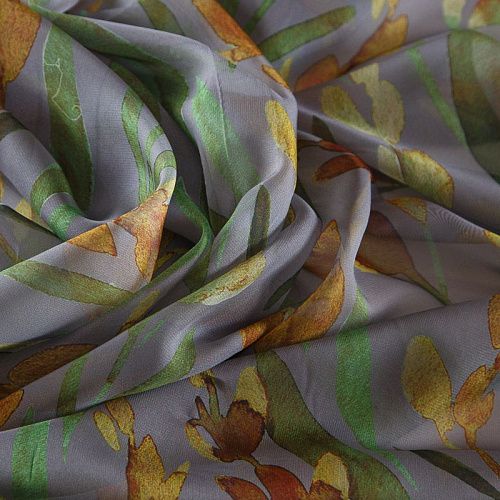 Шифон 068-17382 дымчато-серый принтованный