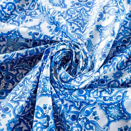 Лайкра 005-01234 белый принтованный