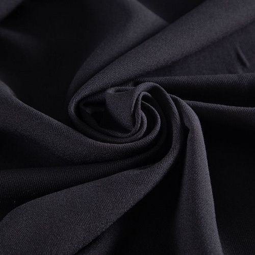 Креп стрейч 026-20764 черный однотонный
