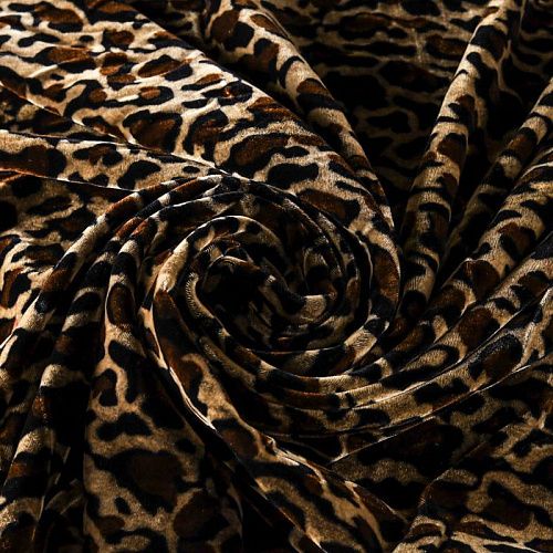 Бархат К26-513 коричневый принтованный