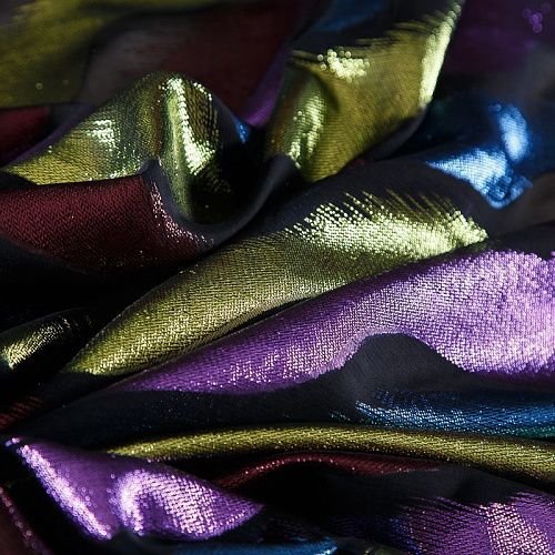 Шифон с люрексом 068-19166 черный мультиколор