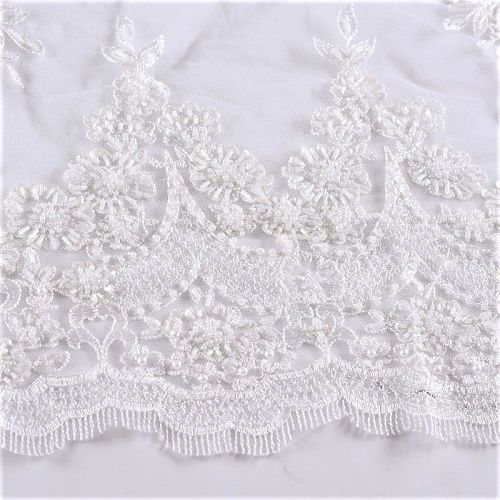 Гипюр с бисером 012-09112