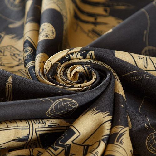 Хлопок 063-16136 черный принтованный