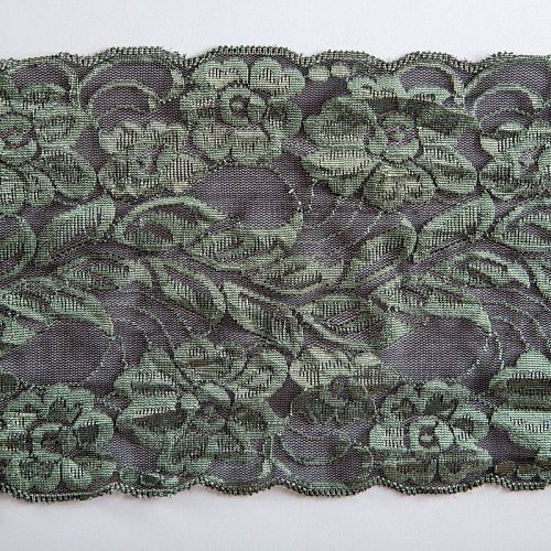 Кружево эластичное 170 мм Ф01-0083 темно-зеленый