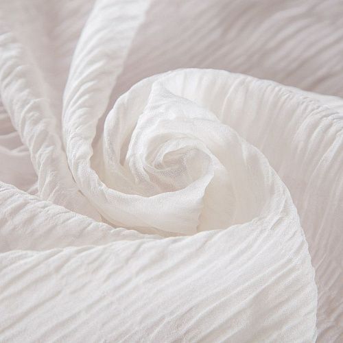 Шифон-жатка 068-16143 молочный однотонный