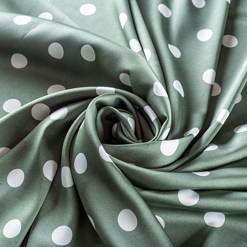 Шелк синтетический 065-01336 хвойный зеленый принтованный