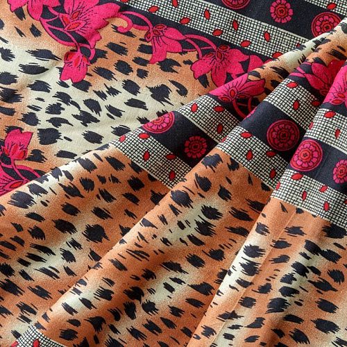 Хлопок 063-08190 бежевый принтованный