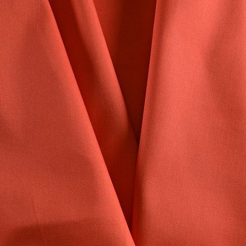 Сатин-коттон стрейч 063-12023 морковно-красный однотонный