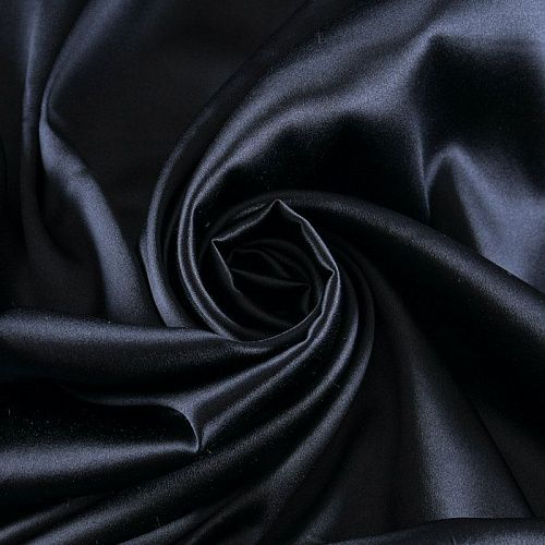 Шелк натуральный стрейч 064-11950 черный однотонный
