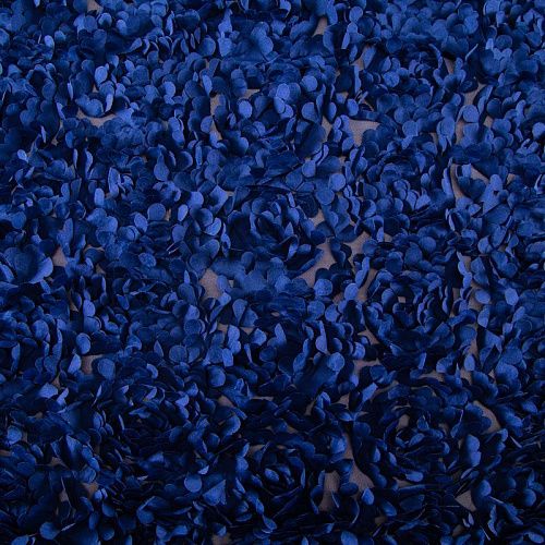 Объемная вышивка на сетке 010-20047 синий